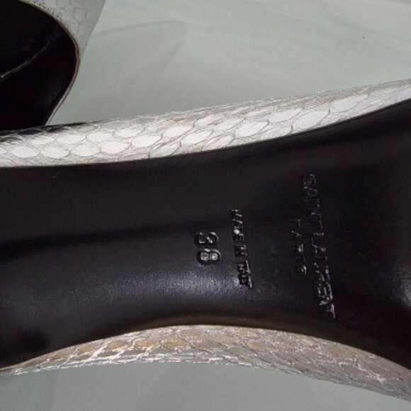 SAINT LAURENT PARIS WOMEN'S SIZE 38 US 37.5 SILVER PUMPS SHOES - Picture 7 of 8